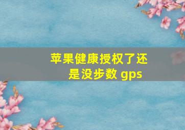 苹果健康授权了还是没步数 gps